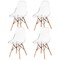 Fabulaxe Dining Chair w/Wooden Dowel Eiffel Legs, DSW Transparent Plastic Shell Accent Chair, Clear, 4PK QI004627.CL.4 - alternate 1